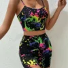 set short con top  estampado grafiti