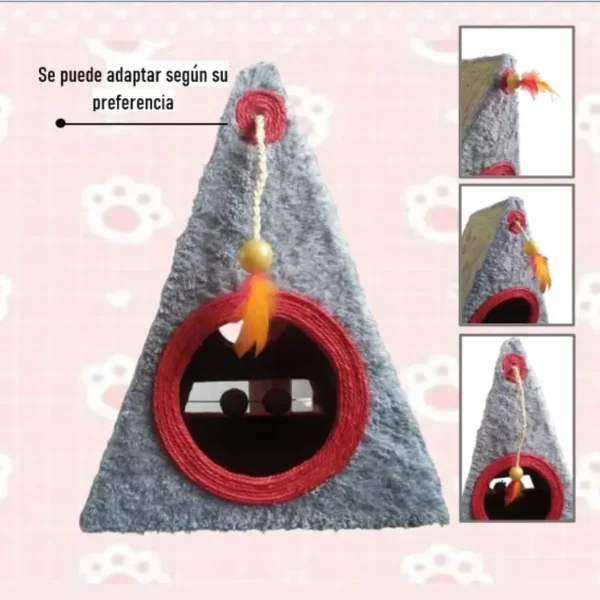 La Estación de Juego Perfecta: Rascador Triangular con 2 Rascadores y Pelota Incluida